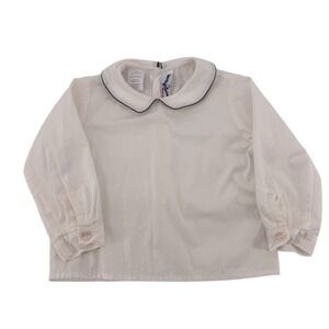 Silly Goose Baby White Cotton Long Sleeve Hand Smocked Shirt 18M